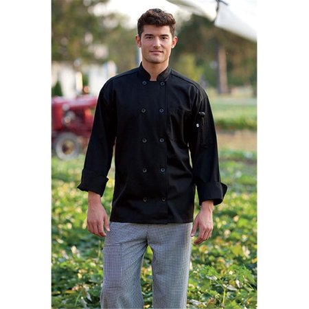 NATHAN CALEB Classic Chef Coat 10 Buttons in Black 2XLarge NA596331